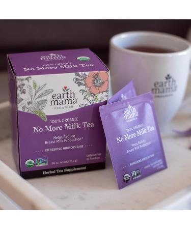 Earth Mama Organic No More Milk Tea 16-Count Box (6-Pack) | Breastmilk Production Reduction Tea for Weaning - Buy Online on SooperMarket.com