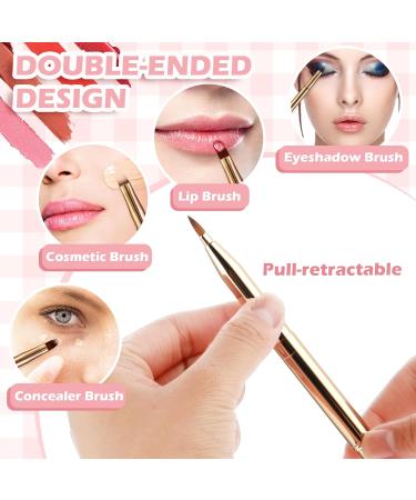 WLLHYF Professional Double Sided Retractable Lip Brush - Portable Travel Lip Makeup Applicator for Women and Girls (Gold) - Buy Online on SooperMarket.com
