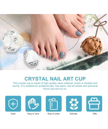 FRCOLOR 3 Pcs Nail Art Crystal Cup Glass Container with Lid Liquid Powder Dappen Dish Manicure Care Tools Nail Tech Clear Fingernail Polish Nail Art Dish Cup White With Cover Cup Bowl 5.5x5.5cmx3pcs Whitex3pcs - Buy Online on SooperMarket.com