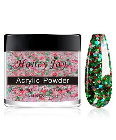 28g/box Acrylic Powder Christmas Glitter Red Green Acrylic Nail Manicure Powder for Nail Extension Acrylic Nail System (HJ-NAP017-No.35)