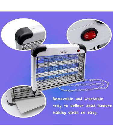 Electric Bug Zapper Indoor Insect Killer | Lulu Home Aluminium Mosquito, Fly Trap with 2800V Grid | 20W Bulbs - Buy Online on SooperMarket.com