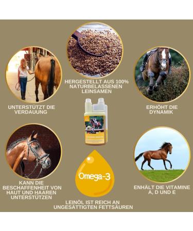 Buy Emma Linseed Oil for Horses & Pets - Cold-Pressed Omega 3 & 6 Fatty Acids for Shiny Fur & Digestion | 2x1L - Ideal for Dogs & Cats - Buy Online on SooperMarket.com