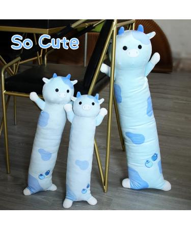 Blueberry Cow Plush Body Pillow - 49cm Stuffed Animal for Kids, Long Soft Plushie Toy, Birthday & Valentines Day Gift - Blue - Buy Online on SooperMarket.com