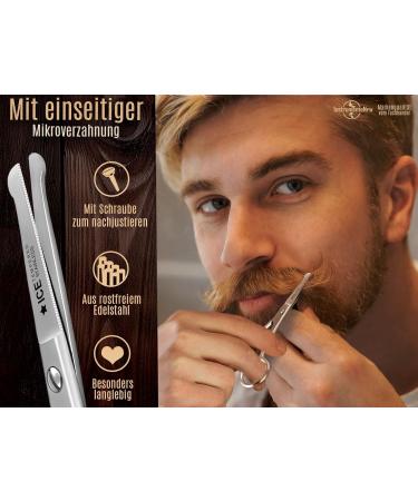 Premium 10.5 cm Beard & Nose Hair Scissors with Micro Serration - Safe Rounded Ends - International Shipping Available - Buy Online on SooperMarket.com