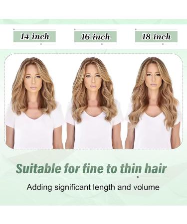 TESS Blonde Clip in Hair Extensions Real Human Hair - 14 Inch 60g Hair Extensions Clip in - 5 Pieces Clip in Hair Extensions - (Ash Blonde & Bleach Blonde) - Buy Online on SooperMarket.com