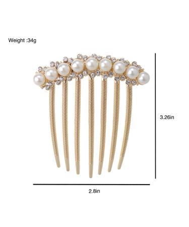 Ivory Pearl Crystal Wedding Bridal Hair Comb - Elegant Rhinestone Hairpin Accessory - Buy Online on SooperMarket.com