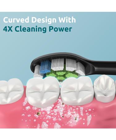 Keosaa Replacement Toothbrush Heads Compatible with Philips Sonicare Electric Toothbrush - Pack of 6 - Black - Buy Online on SooperMarket.com