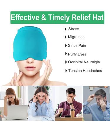 Migraine Relief Cap Reusable Cold Hot Therapy Migraine and Headache Relief Cap Single-Sided Gel Ice Hot Head Wrap for Chronic Migraine Tension Headache Sinus Stress Puffy Eyes (Blue) - Buy Online on SooperMarket.com