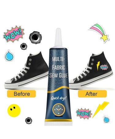 Fabric Repair Glue - Fast Dry Adhesive for Jeans, Pants, Denim, Leather - Washable & Clear - Sewing and Printing - Buy Online on SooperMarket.com