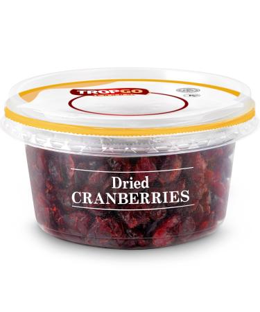 Tropgo Dried Cranberries 190g - Dried Fruit in Resealable and Recyclable Tub - Quick Energy Boost & Wholesome Trail Mix - Ready-to-Eat Dehydrated Fruit Snacks for Kids and Adults