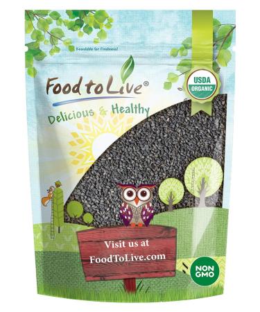 Organic Black Sesame Seeds, 2 Pounds  Non-GMO, Raw Unhulled Kala Til Seeds, Unroasted, Kosher, Vegan, Bulk. Good Source of Calcium, Iron and Dietary Fiber. Perfect for Sesame and Tahini Paste. 2 Pound (Pack of 1)