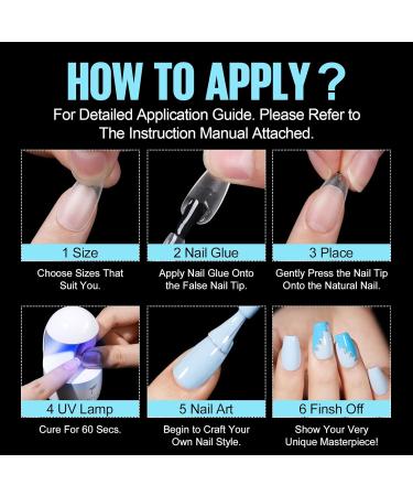 Tomicca Artificial Nails - Short Square Nail Tips for Gel Nails | 150 Pcs Soft Gel Full Cover Set with Glue | Professional Salon Quality - 15 Sizes Available - Buy Online on SooperMarket.com