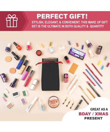 Makeup Set Glamza 10 Piece Lucky Dip Gift Makeup Kit for Women & Teenage Girls - Includes 10 Makeup Items In Black Organza Beauty Bag - Buy Online on SooperMarket.com