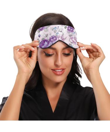 Haskirky Light Blocking Eye Mask - Breathable & Adjustable for Men and Women | Ideal for Travel, Yoga, Meditation | Retro Purple Flow - Buy Online on SooperMarket.com