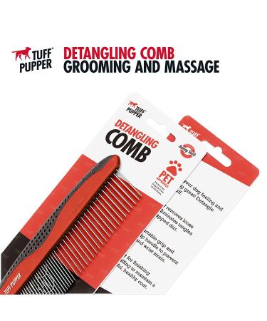 Tuff Pupper Dog Grooming Comb - Remove Dead, Matted Hair Safely| Ergonomic Detangling Comb with No-Slip Handle| Gentle on Skin - Buy Online on SooperMarket.com