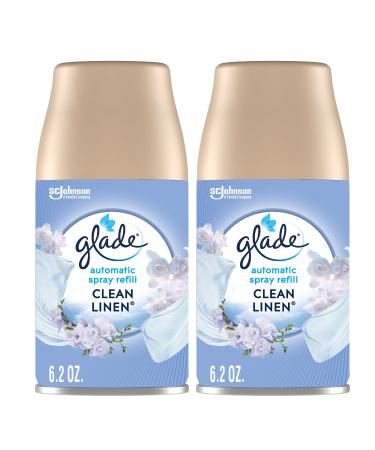 Glade Automatic Spray Refill, Air Freshener for Home and Bathroom, Clean Linen, 6.2 Oz, 2 Count
