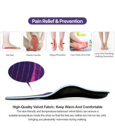 3angni Orthopedic Insoles for Flat Feet - Heel Spur & Plantar Fasciitis Relief | EU Size 47-48 | Unisex Comfort Shoe Insoles - Buy Online on SooperMarket.com