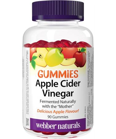 Webber Naturals Apple Cider Vinegar Gummy 200 mg with The Mother 90 Gummies Antioxidants Support Vegan & Vitamin C Gummy 125 mg 120 Gummies For Bones Teeth Immune and Antioxidant Health Vegan SUPPLEMENT + VITAMIN 625273 - Buy Online on SooperMarket.com