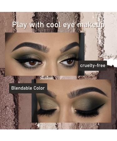 10 Colors Waterproof Matte Eyeshadow Palette | Long-Lasting High Pigment Formula | Ultra-Blendable Nude Shades | Includes 2 Brushes | Cement Color - Buy Online on SooperMarket.com