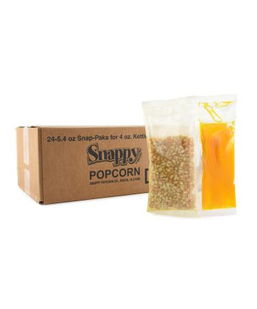 Snappy Popcorn Snap Pack Poppers - 24 Count with Yellow Popcorn, Coconut Oil, and Buttery Flavored Salt - Buy Online on SooperMarket.com