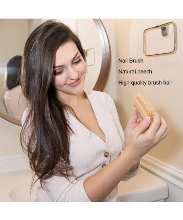 Double-Sided Wooden Nail Brush - Natural Bristle Hand & Fingernail Cleaner | Eco-Friendly Manicure & Pedicure Accessories for Men & Women - Buy Online on SooperMarket.com