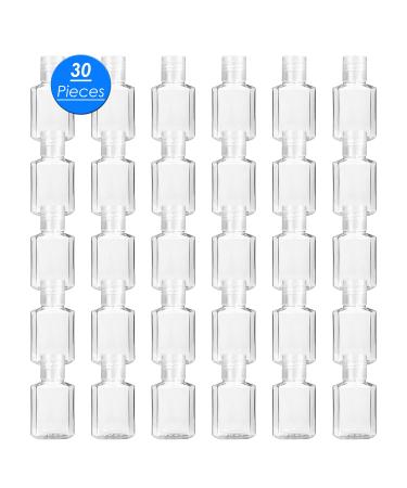 30 Pack 1 oz Clear Plastic Travel Bottles with Flip Cap - Refillable Hand Sanitizer Containers for Business Trip - Buy Online on SooperMarket.com