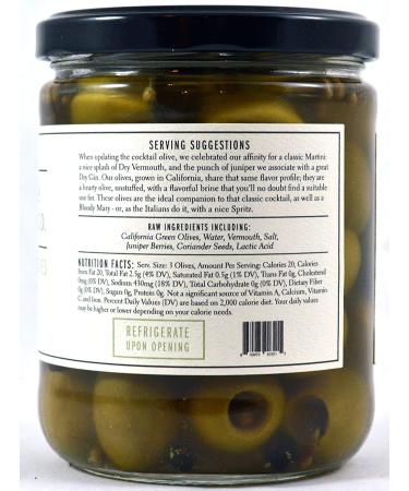 Jack Rudy Cocktail Co Vermouth Marinated Green Pitted Olives - Premium Cocktail Garnish - Buy Online on SooperMarket.com