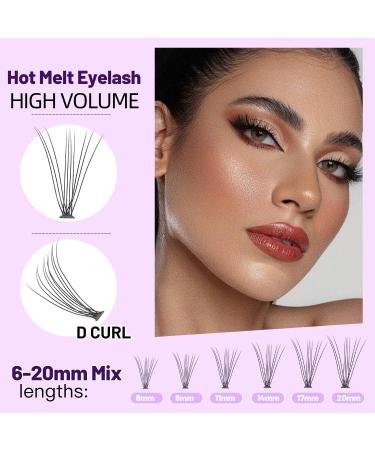 Bodermincer 240 Bundles D Curl 10D 0.1mm Individual Eyelash Extensions - Natural Cluster Lashes (8mm) for International Shipping - Buy Online on SooperMarket.com