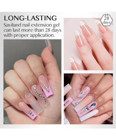 Saviland Builder Nail Gel Set - Clear Hard Gel for Nail Extension, Builder Base & Strengthener Gel - Nail Art Manicure Kit with 100pcs Forms & Acrylic Brush - Buy Online on SooperMarket.com