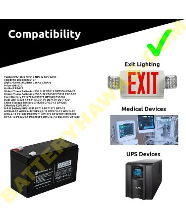 Buy 2 Pack UB1280 UB1270 SLA-7-12 12V 7AH Sealed Lead Acid Batteries - Fast International Shipping - Buy Online on SooperMarket.com