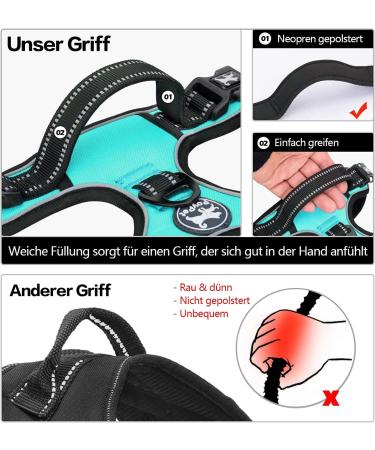 POPOT No-Pull Dog Harness - Reflective Pet Vest for Daily Training & Walking - Mint Blue (L) - Buy Online on SooperMarket.com