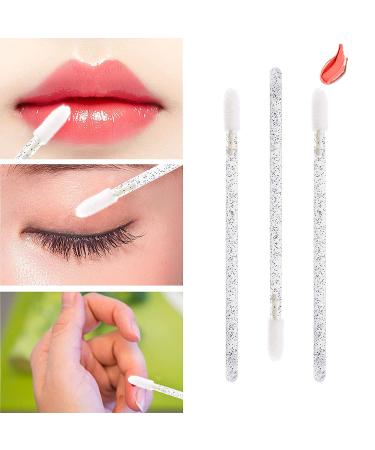 200 Crystal Disposable Lip Brush and Eyebrow Spoolie Mascara Wands Kit (Black) - Makeup Beauty Tool Set - Buy Online on SooperMarket.com