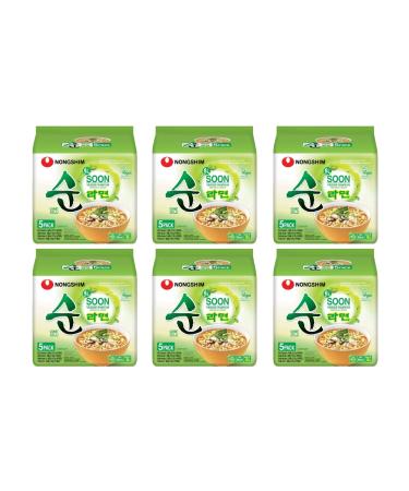 Nong Shim Soon Veggie Ramyun Instant Noodle Soup Mild Halal 112g (Pack of 30) by CNMART