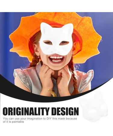 AOKWAWALIY 5pcs White Cat Masks | Blank DIY Halloween & Cosplay Half Face Masks | Perfect Masquerade Party Supplies - Buy Online on SooperMarket.com
