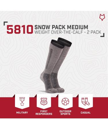 FoxRiver Snow Pack Over the Calf Merino Wool Skiing Socks 2 Pack - Black (Size 9-11.5) - Buy Online on SooperMarket.com