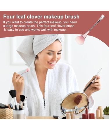 Teksome Blush Brush for Cheeks | Large Standing Blush Makeup Brush - Powder Foundation & Face Makeup Cosmetic Brushes Brush for Flawlessly Contouring & Defining Standing four-leaf clover makeup brush gold + PVC - Buy Online on SooperMarket.com