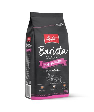 Melitta Barista Classic Crema Forte entire coffee beans 1kg uncomfortable coffee beans for fully automatic coffee strong roasting strength 4 crema forte 1 kg (1 Pack)