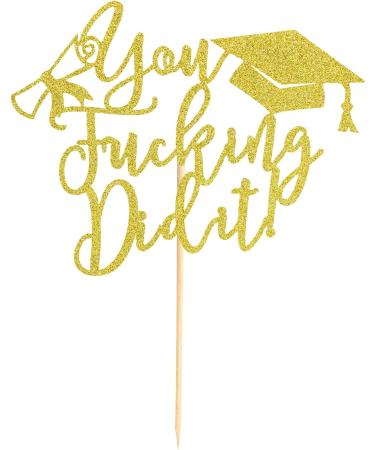 Arthsdite 1Pc You Did It Cake Topper/Class of 2024 Cake Decorations/Congrats Grad Graduation Party Decorations - Gold Glitter Gold You Did It Cake Topper - Buy Online on SooperMarket.com