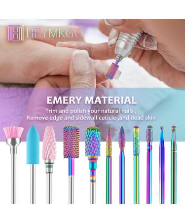 HEYMKGO Nail Drill Bits Set - 11pcs Electric Kit for Salon Acrylic Gel Manicure Pedicure Tools - Buy Online on SooperMarket.com