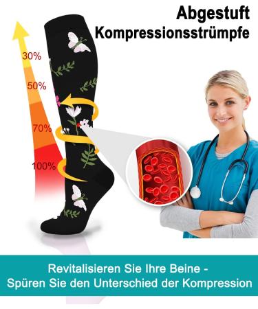 Blongw Compression Stockings for Men - 6 Pairs Knee Support Socks for Sports Travel Running & Cycling | A7-Assorted 05 S-M - Buy Online on SooperMarket.com