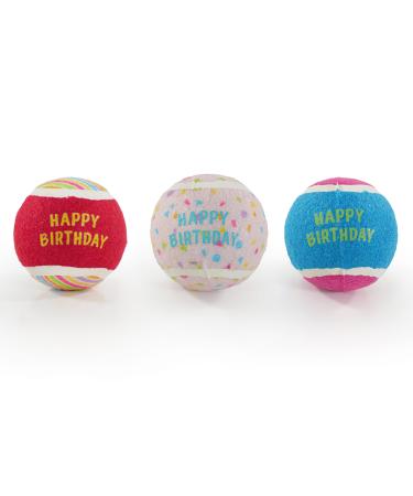 Rosewood Birthday Tennis balls Gift for dogs Pack of 3 Tennis Balls for all dogs 3 Count (Pack of 1)