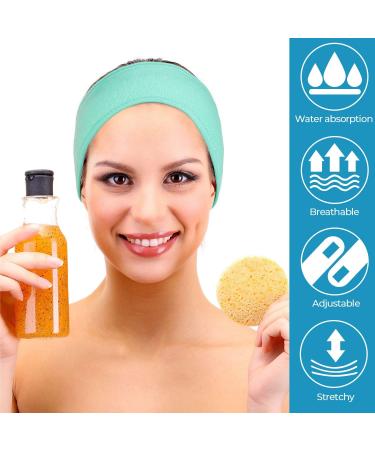 Whaline Spa Facial Headband Make Up Wrap Head Terry Cloth Headband Adjustable Towel for Face Washing Shower Facial Cover 3 Pieces (Blue Green Yellow) - Buy Online on SooperMarket.com
