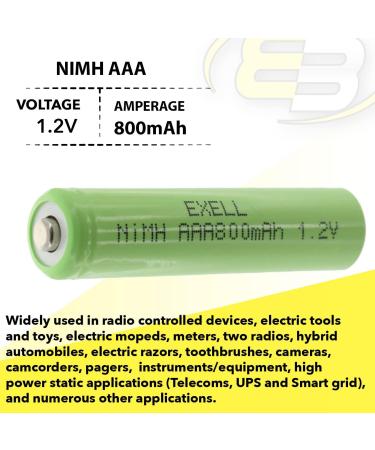 5x 1.2V NIMH AAA 800mAh Rechargeable Batteries for Portable Monitors & Instruments | International Shipping Available - Buy Online on SooperMarket.com