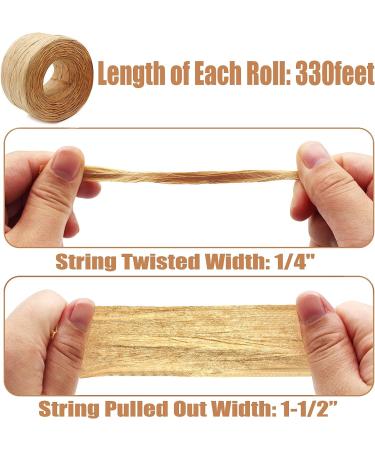 Anvin 2 Rolls Natural Raffia Paper Ribbon Matte Twine Raffia Ribbon Paper Decorative String for Festival Gift Wrapping  Crafts and DIY 1/4 Wide by 330 Feet Each Roll (Natural Color) - Buy Online on SooperMarket.com