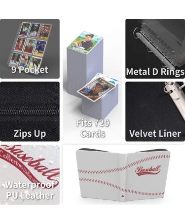 Rayvol Baseball Card Binder for Trading Cards  9 Pocket Card Binder Fit 720 Cards Includes 40 Pages  3 D-Ring Album for TCG Collection Storage - Buy Online on SooperMarket.com
