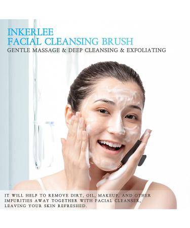 INKERLEE Silicone Face Scrubber Exfoliator Brush - Gentle Manual Facial Cleansing Brush for Women and Men - Buy Online on SooperMarket.com