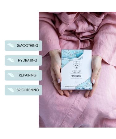 Snow Fox Skincare Arctic Breeze Rescue Mask - Hydrating Peppermint Oil & Aloe Vera for Skin Redness Relief | Post-Sun Recovery | Organic Cotton 5 Pack - Buy Online on SooperMarket.com