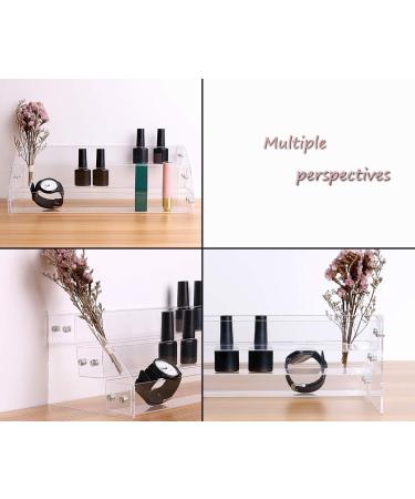 AYNEFY Acrylic Nail Polish Stand - 3 Layers Makeup Organizer Display - Clear Storage Holder (31x13.3x11cm) for All Nail Polish Enthusiasts - Buy Online on SooperMarket.com