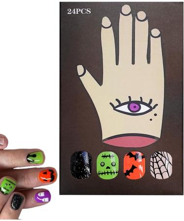 Veeteah Cute Halloween Nails | Artificial Nails Full Stick On Nails False Nails Cute Ghosts Artificial Full Women's Halloween Ghost Press-Ons Fake Nails - Buy Online on SooperMarket.com