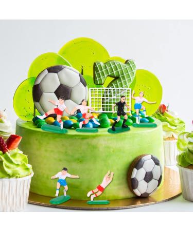 9pcs Football Cake Decoration Set Football Figures Cake Toppers Soccer Toppers for Cakes and Cupcakes Set Football Cupcake Topper for Sport Theme Party Decoration Supplies - Buy Online on SooperMarket.com